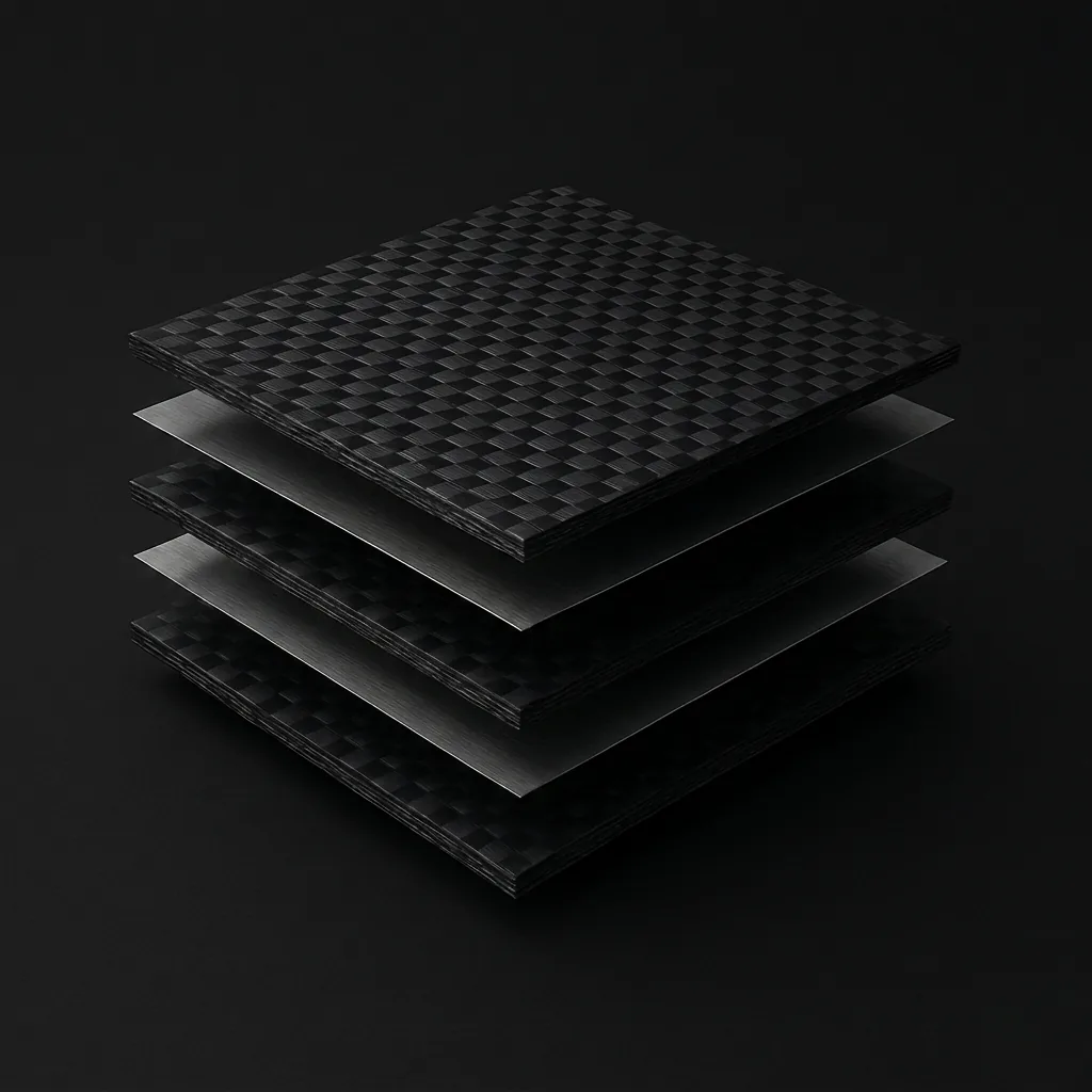 Carbon Metal Material — fused carbon fiber and metal sheets